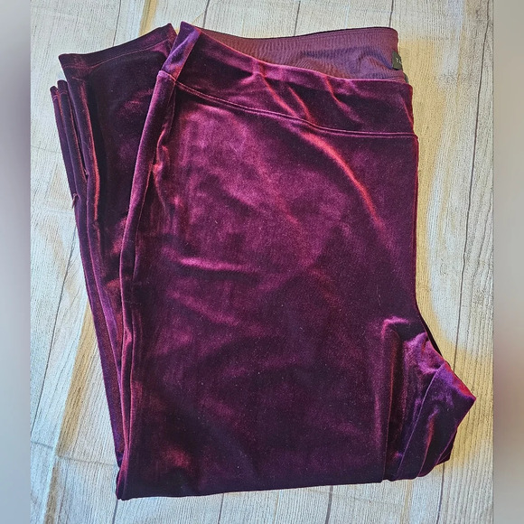 Talbots Plus •Size 22W• Pull On Velveteen Burgundy Pants Career Casual •New Tag• - Picture 7 of 11